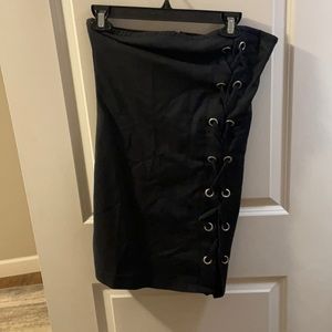 Black strapless dress